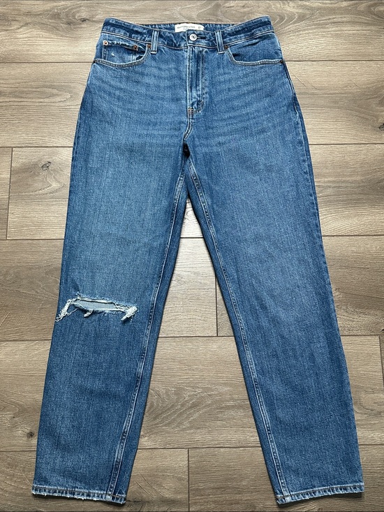 Abercrombie & Fitch Denim - Abercrombie & Fitch The Mom‎ High Rise Curve Love Stretch Blue Ankle Jeans 27